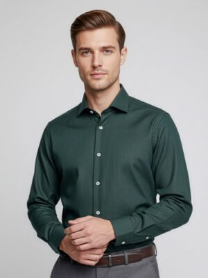 Dark Green Plain, Cutaway Collar, Elite Edition, Men’s Formal Shirt (FS-2596)