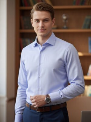 Sky Blue Plain, Cutaway Collar, Elite Edition, Men’s Formal Shirt (FS-2597)