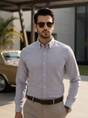 Brown Plain, Button Down Collar, Elite Edition, Men’s Formal Shirt (FS-2618)