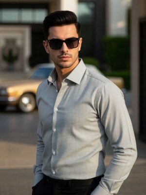 White & Green Checkered, Elite Edition, Cutaway Collar Men’s Formal Shirt (FS-2640)