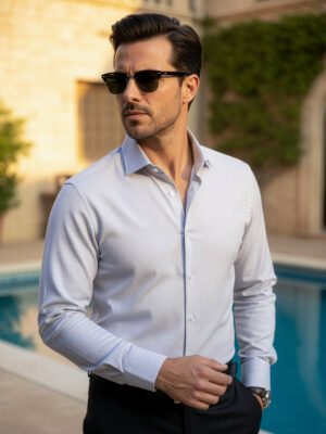 Grey Self, Cutaway Collar, Elite Edition, Men’s Formal Shirt (FS-2667)