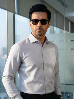Grey Self, Cutaway Collar, Elite Edition, Men’s Formal Shirt (FS-2734)