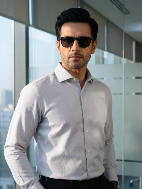 Grey Self, Cutaway Collar, Elite Edition, Men’s Formal Shirt (FS-2734)