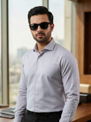 Grey Plain, Cutaway Collar, Elite Edition, Men’s Formal Shirt (FS-2745)