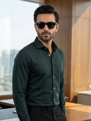 Dark Green Plain, Cutaway Collar, Elite Edition, Men’s Formal Shirt (FS-2750)