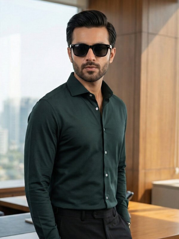 Dark Green Plain, Cutaway Collar, Elite Edition, Men’s Formal Shirt (FS-2750)