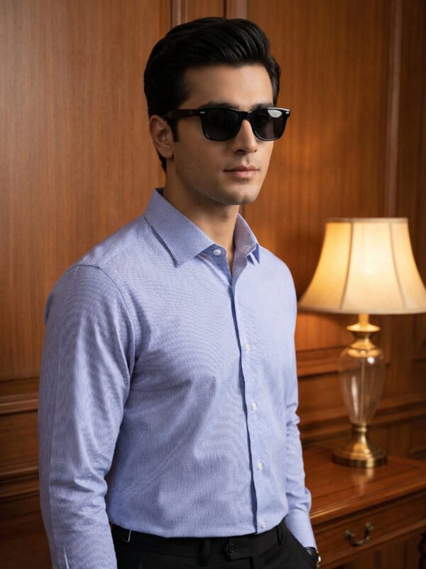 Blue Striped, Elite Edition, Cutaway Collar Men’s Formal Shirt (FS-2781)