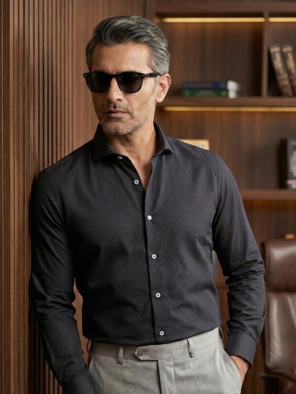 Charcoal Self, Cutaway Collar, Elite Edition, Men’s Formal Shirt (FS-2812)