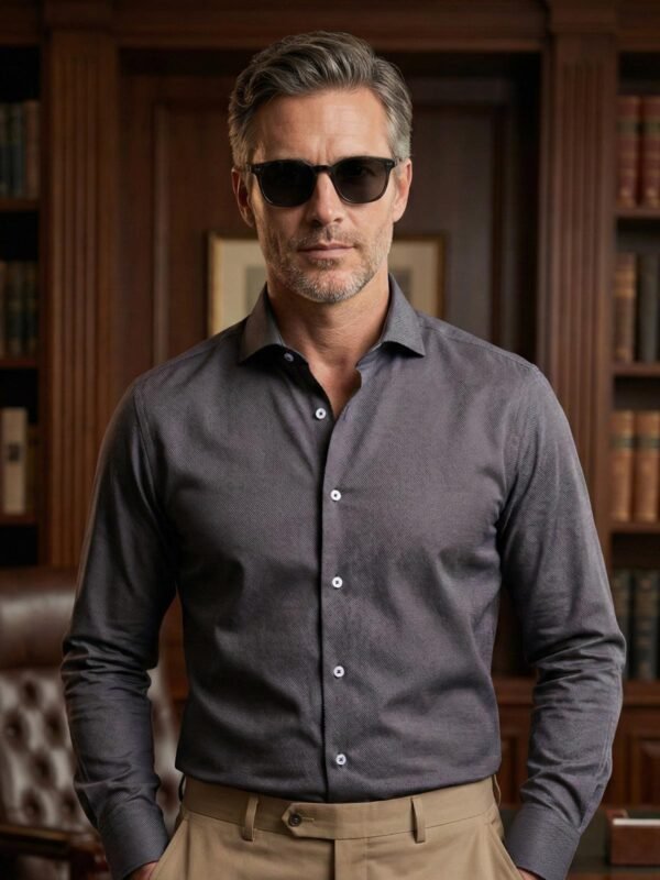 Black Self, Cutaway Collar, Elite Edition, Men’s Formal Shirt (FS-2821)