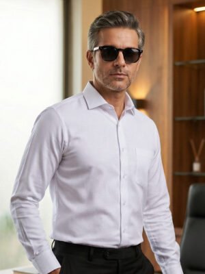 White, Elite Edition, Cutaway Collar Men’s Formal Shirt (FS-2844)