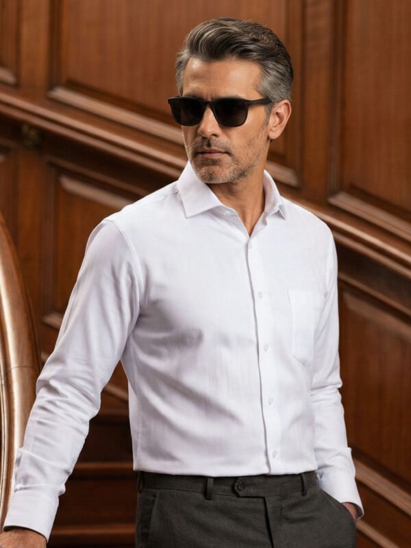White, Elite Edition, Cutaway Collar Men’s Formal Shirt (FS-2848)
