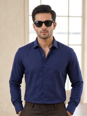 Navy Blue Plain, Performance Dress Shirt (FS-2851)