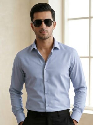 Light Grey Plain, Performance Dress Shirt (FS-2856)