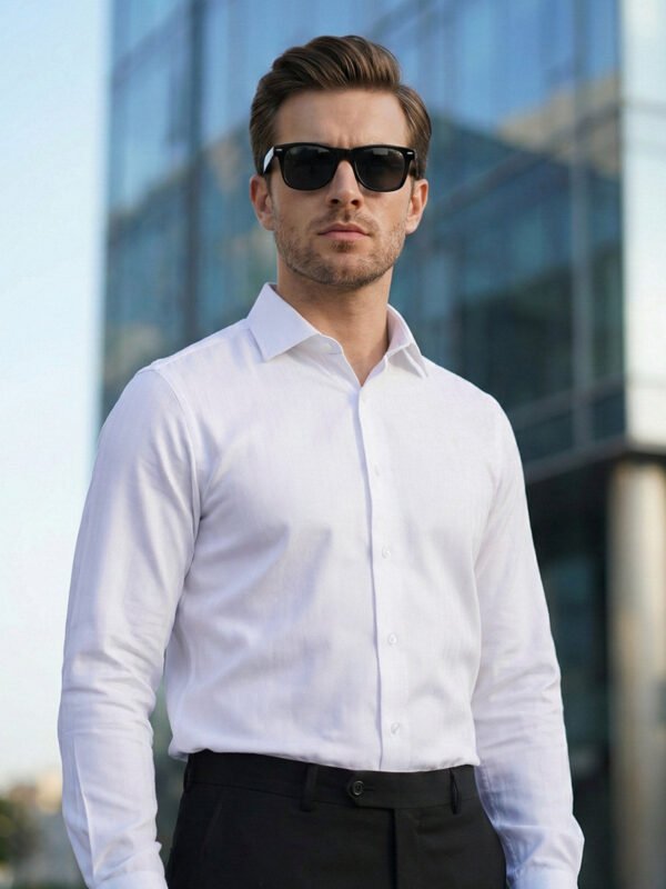 White Self, Cutaway Collar, Premium Edition, Men’s Formal Shirt (FS-2868)