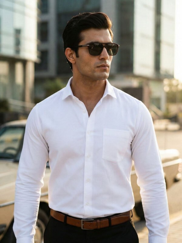 White Self, Cutaway Collar, Elite Edition, Men’s Formal Shirt (FS-2874)