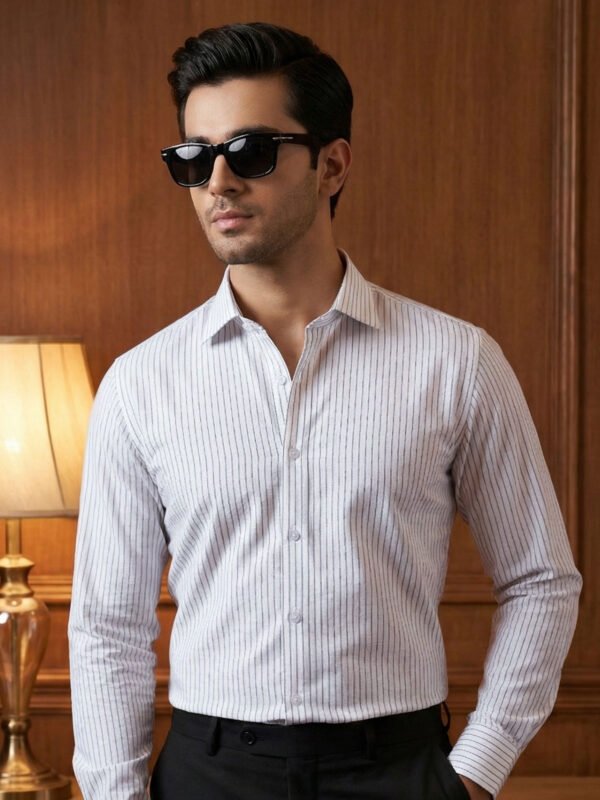 FS2903-3.jpg Blue & White Striped, Elite Edition, Cutaway Collar Men’s Formal Shirt (FS-2903)