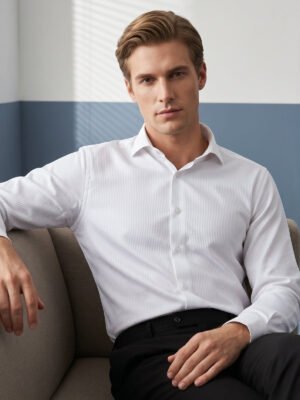 White, Elite Edition, Cutaway Collar Men’s Formal Shirt (FS-2932)