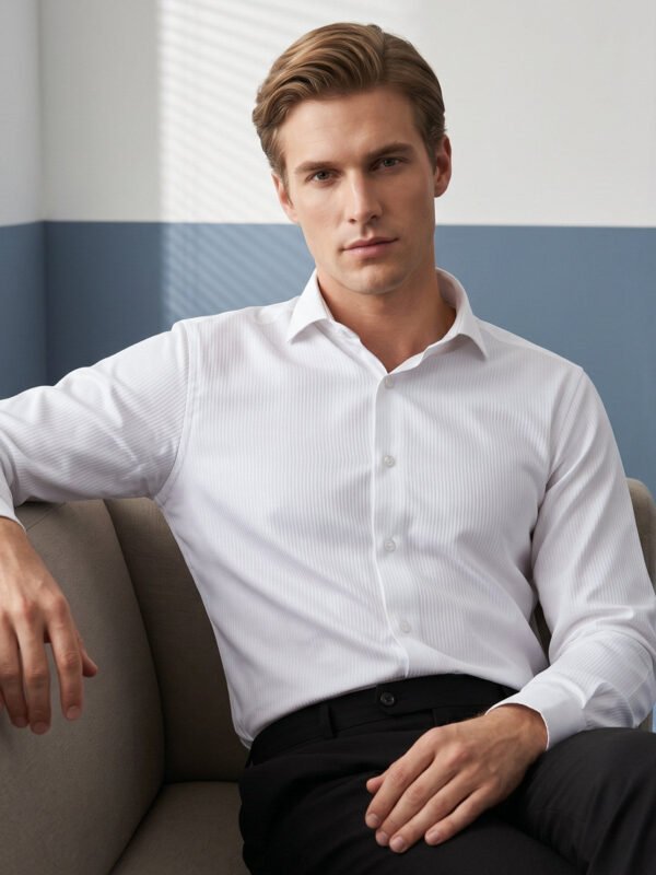 FS2932-4.jpg White, Elite Edition, Cutaway Collar Men’s Formal Shirt (FS-2932)
