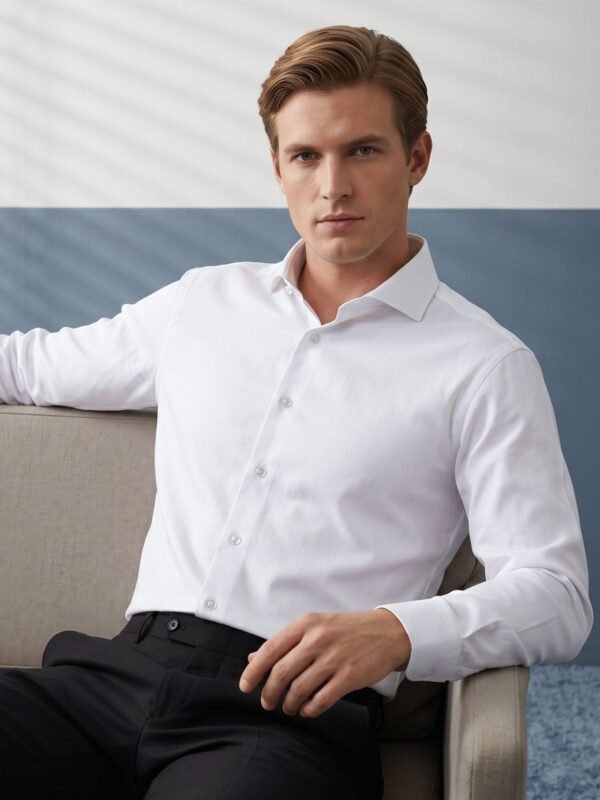FS2933-4.jpg White, Elite Edition, Cutaway Collar Men’s Formal Shirt (FS-2933)