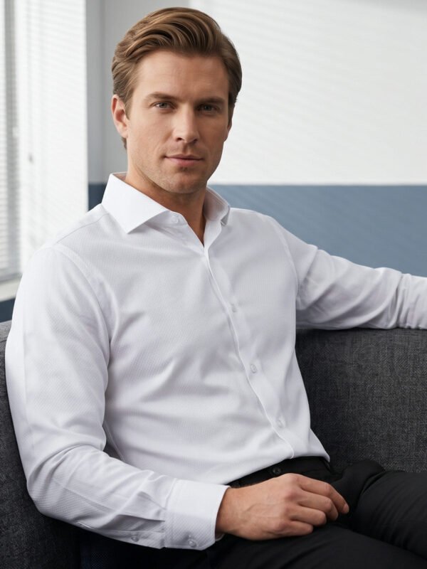 White, Elite Edition, Cutaway Collar Men’s Formal Shirt (FS-2942)