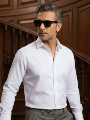White, Elite Edition, Cutaway Collar Men’s Formal Shirt (FS-2946)