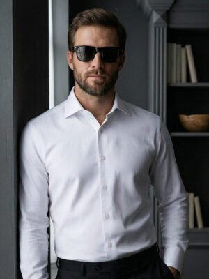 White, Elite Edition, Cutaway Collar Men’s Formal Shirt (FS-2947)