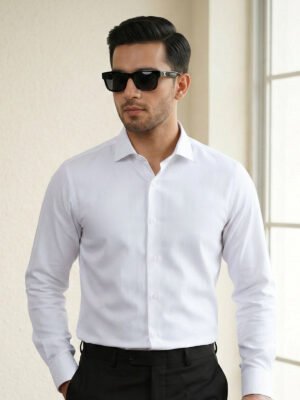 White, Elite Edition, Cutaway Collar Men’s Formal Shirt (FS-2951)