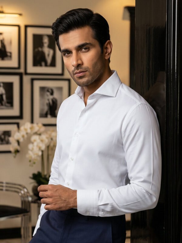 FS2955-5.jpg White, Elite Edition, Cutaway Collar Men’s Formal Shirt (FS-2955)