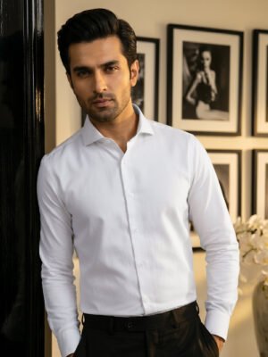 White, Elite Edition, Cutaway Collar Men’s Formal Shirt (FS-2958)