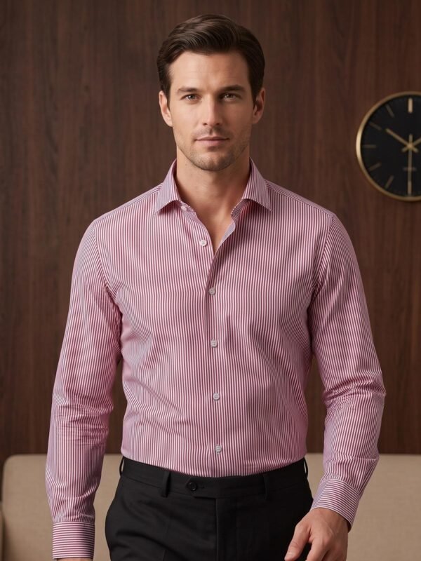 FS2994-5.jpg Red & White Striped, Elite Edition, Cutaway Collar Men’s Formal Shirt (FS-2994)