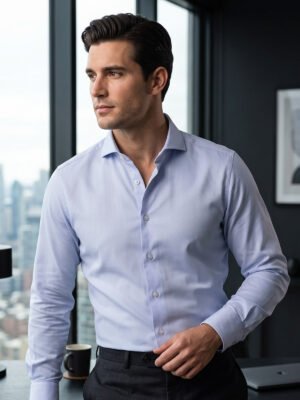 Blue, Cutaway Collar, Classic Edition, Formal Shirt (FS-3079)