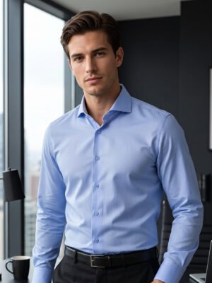 Blue, Cutaway Collar, Classic Edition, Formal Shirt (FS-3080)