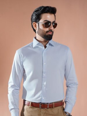 Light Blue Self, Executive Series, French Collar Men’s Formal Shirt (FS-908)