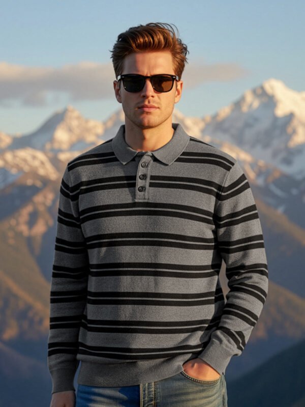 Grey Full Sleeves Men's Sweater (FSS-003)