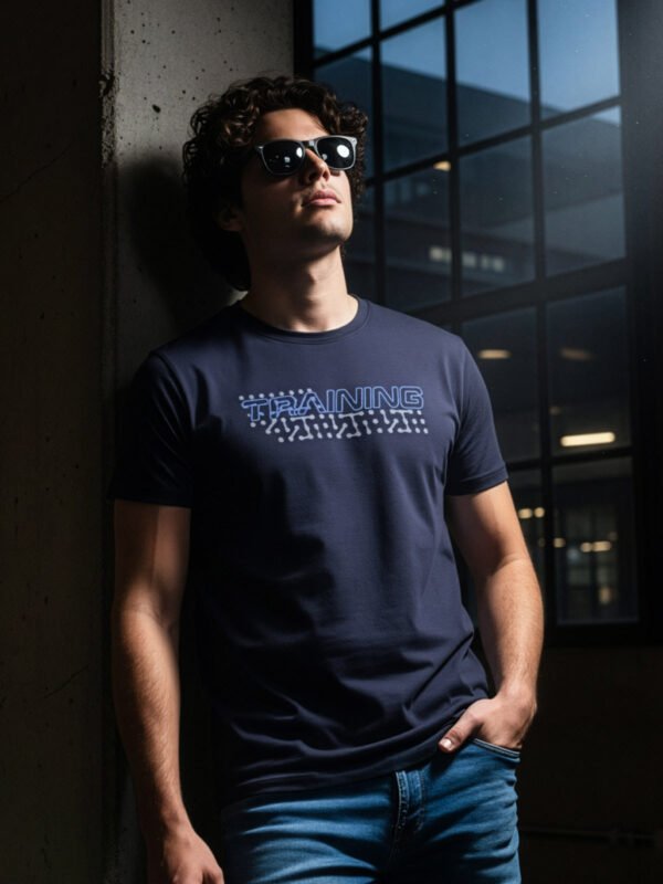 Navy Graphic Half Sleeves Men’s T-Shirt (GT-102)