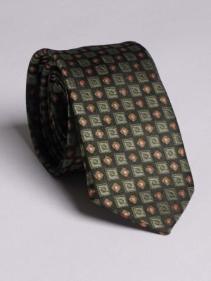 Dark Green Multi Pattern Tie (TIE-727)