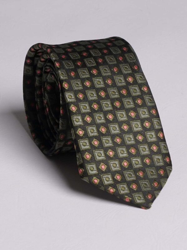 Dark Green Multi Pattern Tie (TIE-727)
