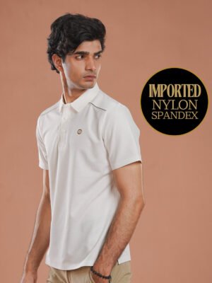 White Nylon Spandex Polo (NSBP-005)