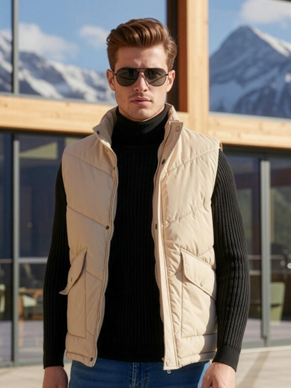 PJ100-2.jpg Beige Imported Sleeveless Puffer (PJ-100)