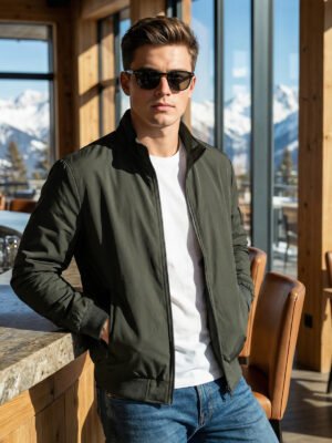 Dark Green Imported Full Sleeves Puffer Jacket (PJ-111)