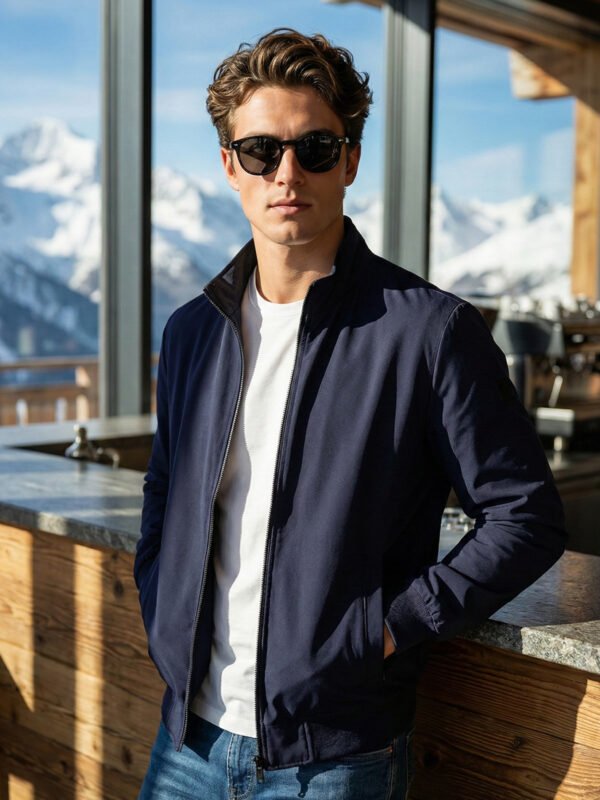 Navy Blue Imported Full Sleeves Puffer Jacket (PJ-113)