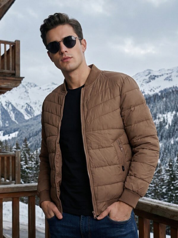 Light Brown Imported Bomber Jacket (BJ-17)