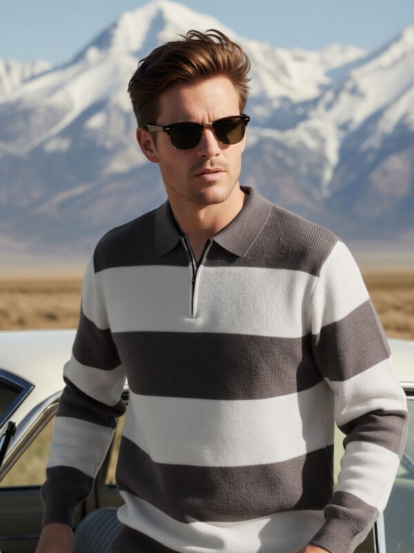 Brown & Cream Full Sleeves Sweater (POLO-1109)