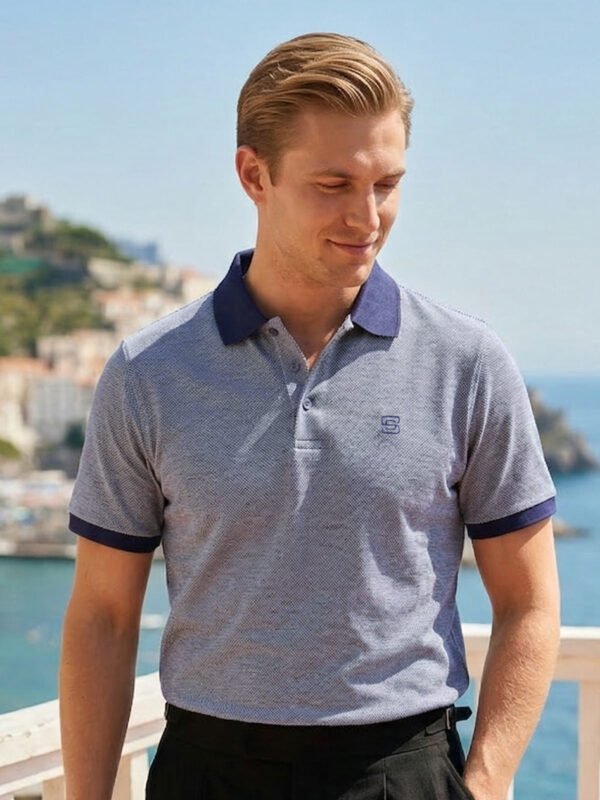 Dark Blue Bird Eye Polo T-Shirt (POLO-1164)