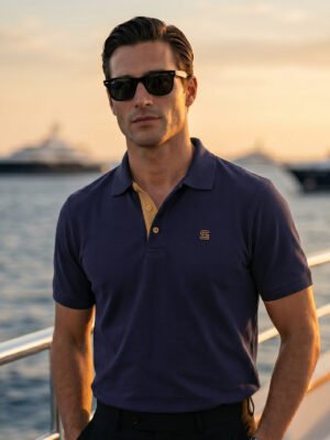POLO1201-2.jpg Navy Blue Half Sleeves Designer Polo T-Shirt (POLO-1201)