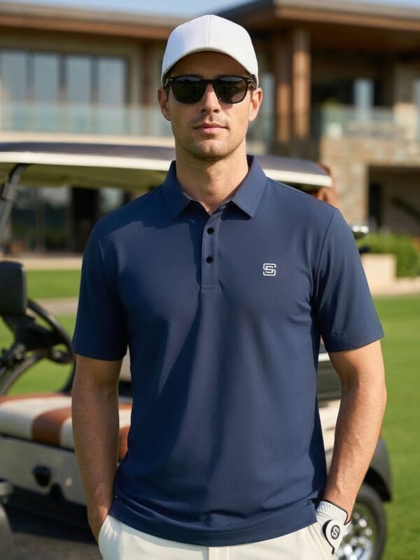 Steel Blue Nylon Spandex Polo (POLO-1207)
