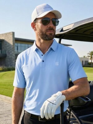 Powder Blue Nylon Spandex Polo (POLO-1208)