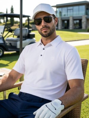 White Nylon Spandex Polo (POLO-1211)