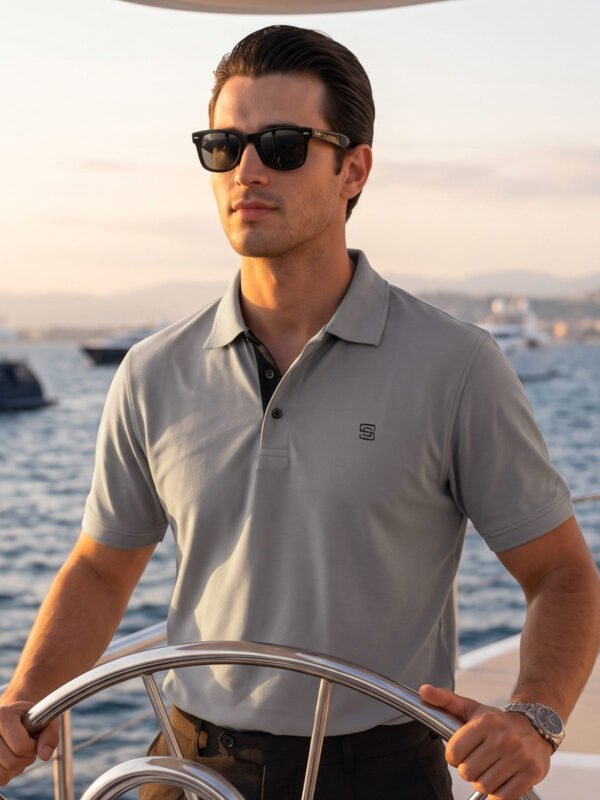 Grey Designer Polo T-Shirt (POLO-1231)