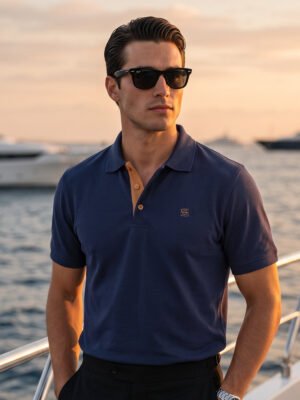 Navy Blue Designer Polo T-Shirt (POLO-1233)